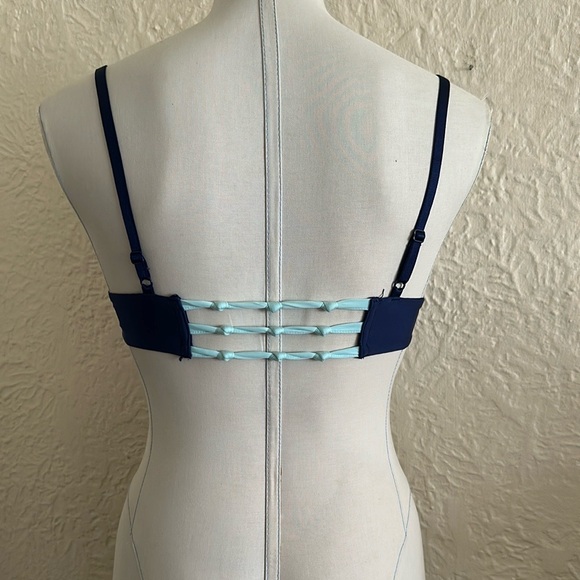 Victoria’s Secret Blue Front Closure Knotted Back Push-Up Bra 32A - Picture 1 of 8
